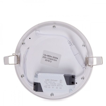 Placa LED 12W 860Lm  4200ÂºK Circular 40.000H