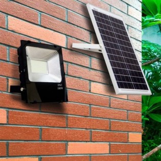 Foco Proyector LED 50W 5.000Lm 6000ÂºK Solar Sensor 50W + Control Remoto Panel 6V/15W 40.000H