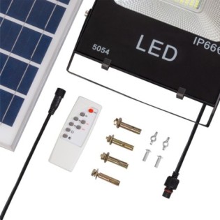 LED Spotlight 50W 5,000Lm 6000K Solar Sensor 50W + Remote Control Panel 6V/15W 40,000H