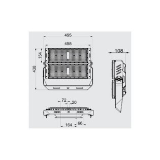500W LED Stadium Floodlight 75,000Lm Meanwell Driver 1-10V IP65 Philips 3030 100,000H