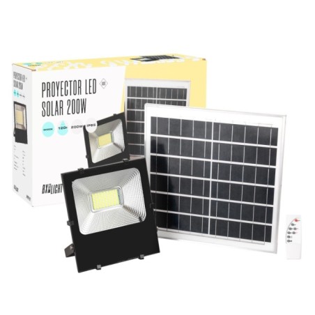 Foco Proyector LED 200W 20.000Lm 6000ÂºK Solar Sensor 200W + Control Remoto Panel 6V/30W 40.000H