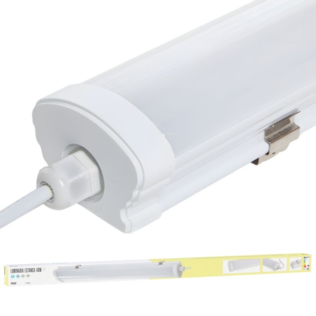 Waterproof LED fixture 40W 3,600Lm 6,000ºK 120cm IP65 50,000H