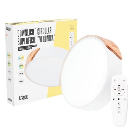 Veronica 18W 1800Lm Circular Bicolor LED Ceiling Light with Adjustable Color Temperature and 40,000H