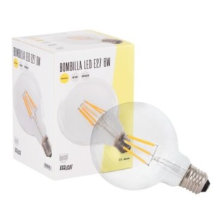Bombilla LED E27 6W  432Lm 2000ÂºK Filamento G95 40.000H