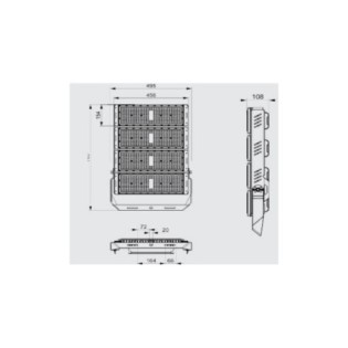 LED Projector Spotlight 1000W Stadium 150000Lm Meanwell Driver 1-10V IP65 Philips 3030 100,000H