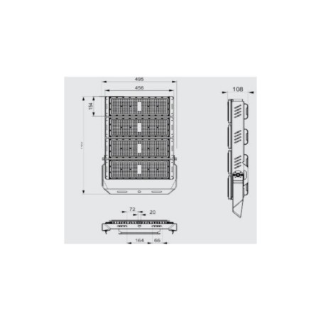 LED Projector Spotlight 1000W Stadium 150000Lm Meanwell Driver 1-10V IP65 Philips 3030 100,000H