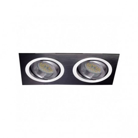Foco empotrable Kardan Helium cuadrado negro y aluminio