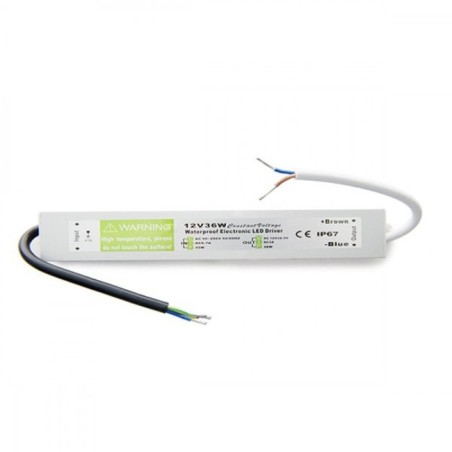 AC/DC Transformer 230V to 12V 30W IP67 Aluminum 202x29x20mm