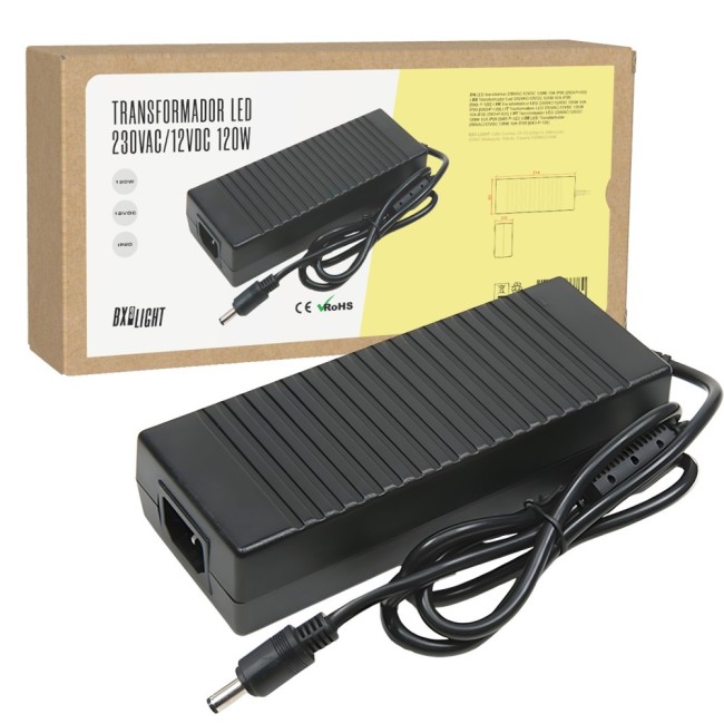 LED Transformer 120W 10A IP20 ABS 169x65x37mm