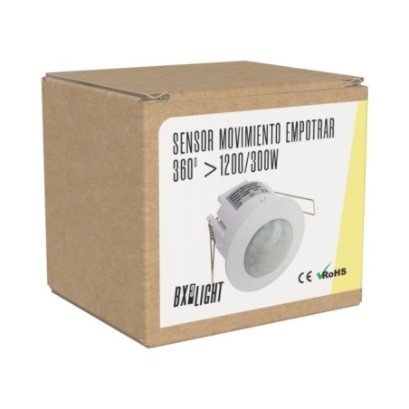 Sensor de Movimiento Empotrable 360º, ABS, IP25, 220-240V, Ø75.5x74.5mm
