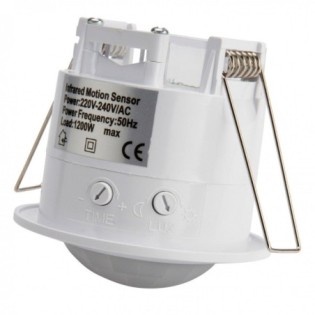 Sensor de Movimiento Empotrable 360º, ABS, IP25, 220-240V, Ø75.5x74.5mm