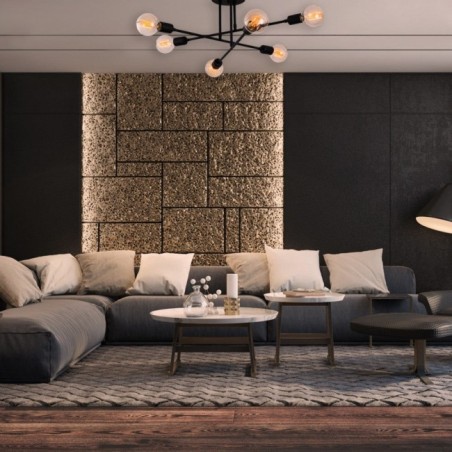 Lámpara de Techo Makurdi: Aluminio, IP20, 6xE27, 64x30 cm