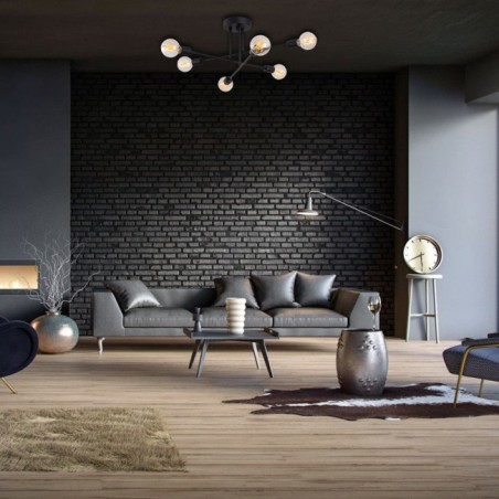 Lámpara de Techo Makurdi: Aluminio, IP20, 6xE27, 64x30 cm