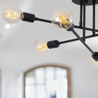 Lámpara de Techo Makurdi: Aluminio, IP20, 6xE27, 64x30 cm