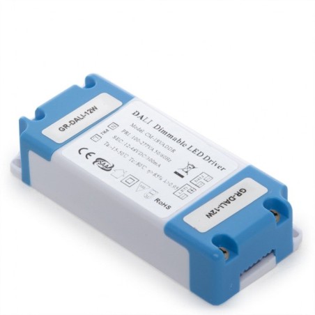 DALI 12W Driver, 12-48VDC, 300mA, IP20, PVC/ABS, 100-277V AC