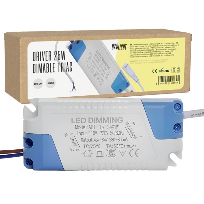 ABT-15-24W Driver 24W, 45-84VDC, 280-300mA, Class II, TRIAC, IP20