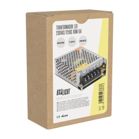 AC/DC Transformer 230V to 12V 5A 60W IP20 Aluminum