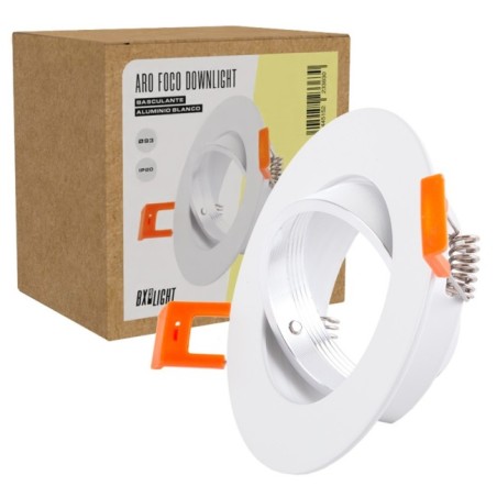 Foco Downlight Circular Basculante Aluminio Blanco Ø93mm IP25