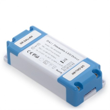 DALI dimmable driver 6W, output 12-48VDC, 300mA, IP20