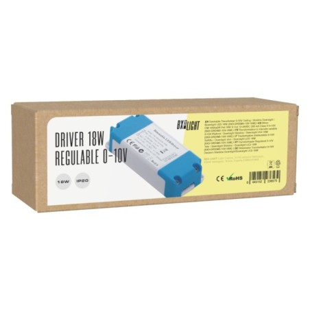 Adjustable driver 18W, output 12-48VDC, 300mA, IP20, 0-10V