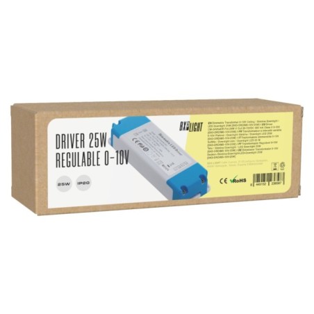 Driver regulable 0-10V 24W, salida 30-72VDC, 300mA, IP25