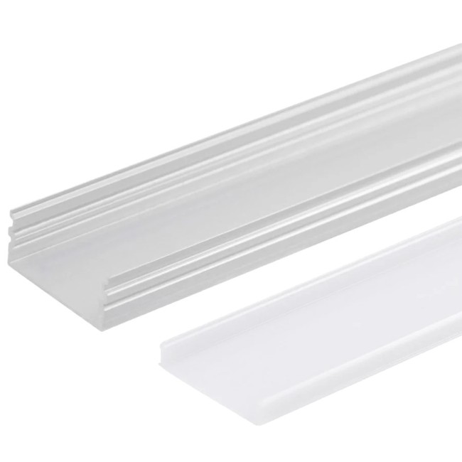 Aluminum Profile for 2m Double LED Strip with Opal Diffuser