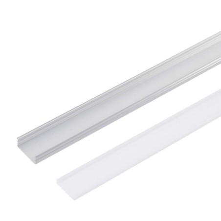 Perfil de Aluminio para Tira LED Doble con Difusor Opal de 2m