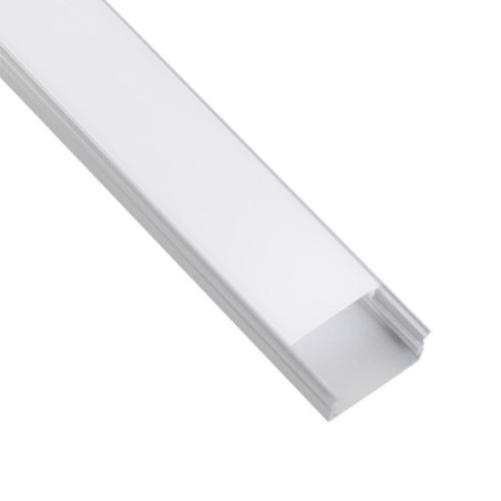 Perfil de Aluminio para Tira LED Doble con Difusor Opal de 2m