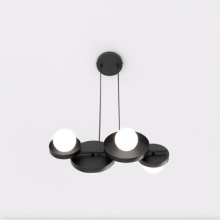Lámpara colgante Aurevo negro (4 luces)