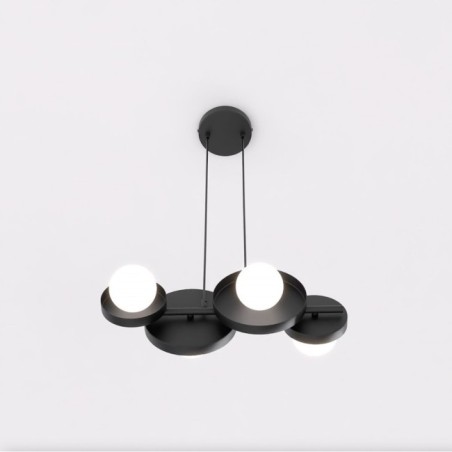 Lámpara colgante Aurevo negro (4 luces)