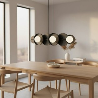 Aurevo black pendant lamp (6 lights)