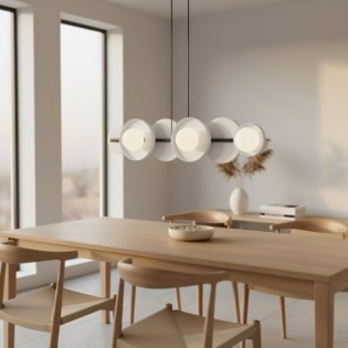 Aurevo white pendant lamp (6 lights)