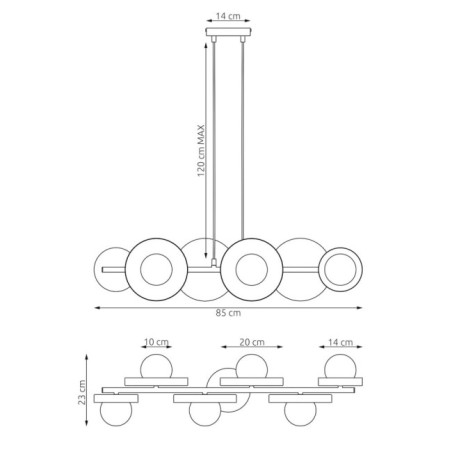 Aurevo white pendant lamp (6 lights)