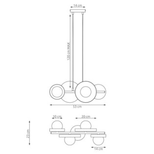 Aurevo moka pendant lamp (4 lights)