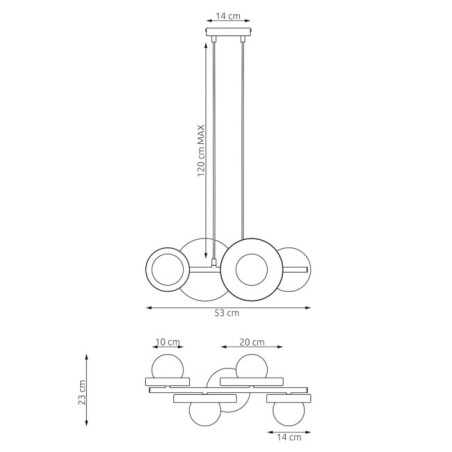 Aurevo moka pendant lamp (4 lights)