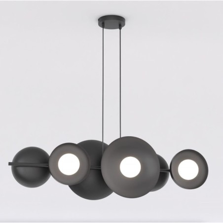 Cirion black pendant lamp (6 lights)