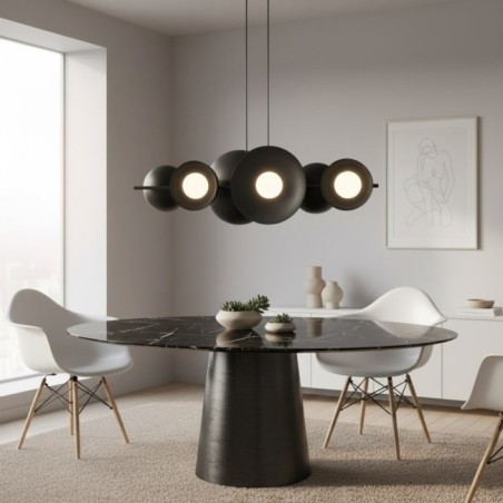 Cirion black pendant lamp (6 lights)