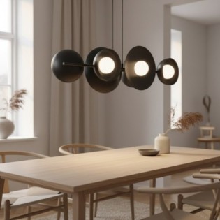 Cirion black pendant lamp (6 lights)
