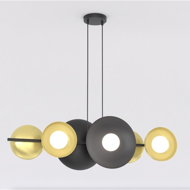 Cirion black and gold pendant lamp (6 lights)