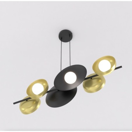 Cirion black and gold pendant lamp (6 lights)
