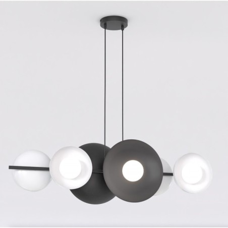 Cirion black and white hanging lamp (6 lights)