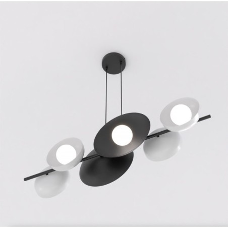Cirion black and white hanging lamp (6 lights)
