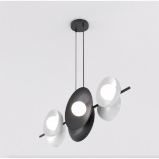 Cirion black and white hanging lamp (6 lights)
