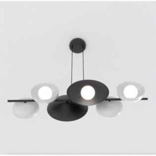 Cirion black and white hanging lamp (6 lights)