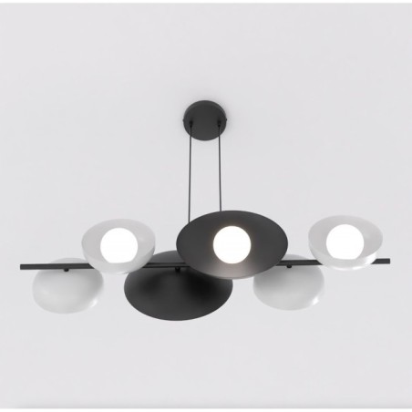 Cirion black and white hanging lamp (6 lights)