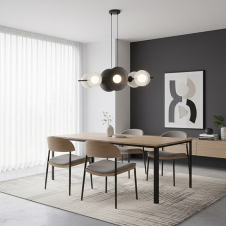 Cirion black and white hanging lamp (6 lights)