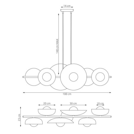 Cirion mix hanging lamp (6 lights)