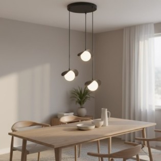 Serelia black pendant lamp (3 lights)