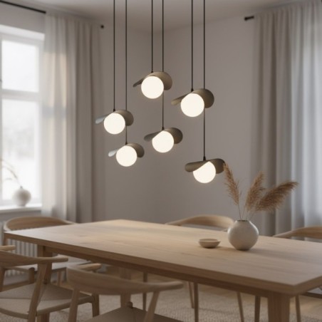 Serelia black pendant lamp (6 lights)