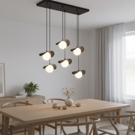 Serelia black pendant lamp (6 lights)